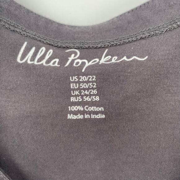 Ulla Popken Women's Dark Gray Melange Stretch Knit Shift Dress Size 20/22 - Picture 4 of 11